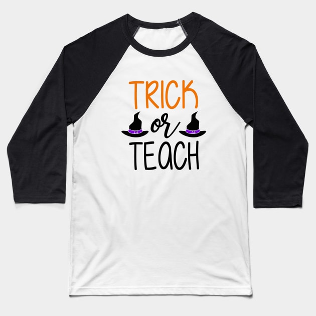 Trick or Teach, Halloween Baseball T-Shirt by FanSwagUnltd